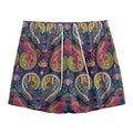 Colorful Boho Paisley Pattern Print Mesh Shorts