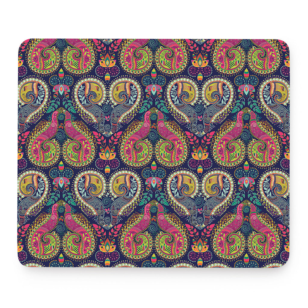 Colorful Boho Paisley Pattern Print Mouse Pad