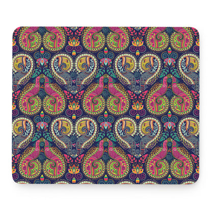 Colorful Boho Paisley Pattern Print Mouse Pad