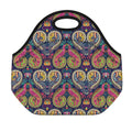 Colorful Boho Paisley Pattern Print Neoprene Lunch Bag