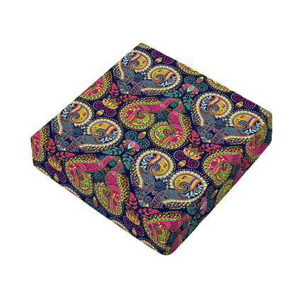 Colorful Boho Paisley Pattern Print Outdoor Seat Cushion Cover