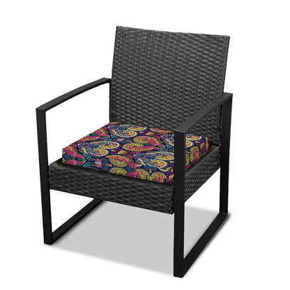 Colorful Boho Paisley Pattern Print Outdoor Seat Cushion Cover