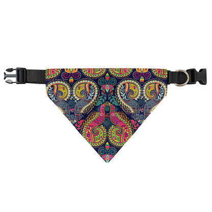Colorful Boho Paisley Pattern Print Over The Collar Dog Bandana