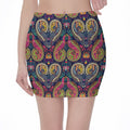 Colorful Boho Paisley Pattern Print Pencil Mini Skirt