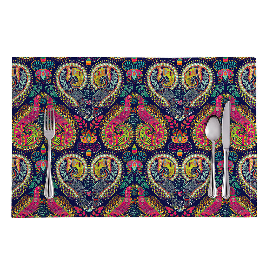 Colorful Boho Paisley Pattern Print Placemat