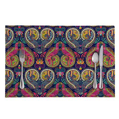 Colorful Boho Paisley Pattern Print Placemat