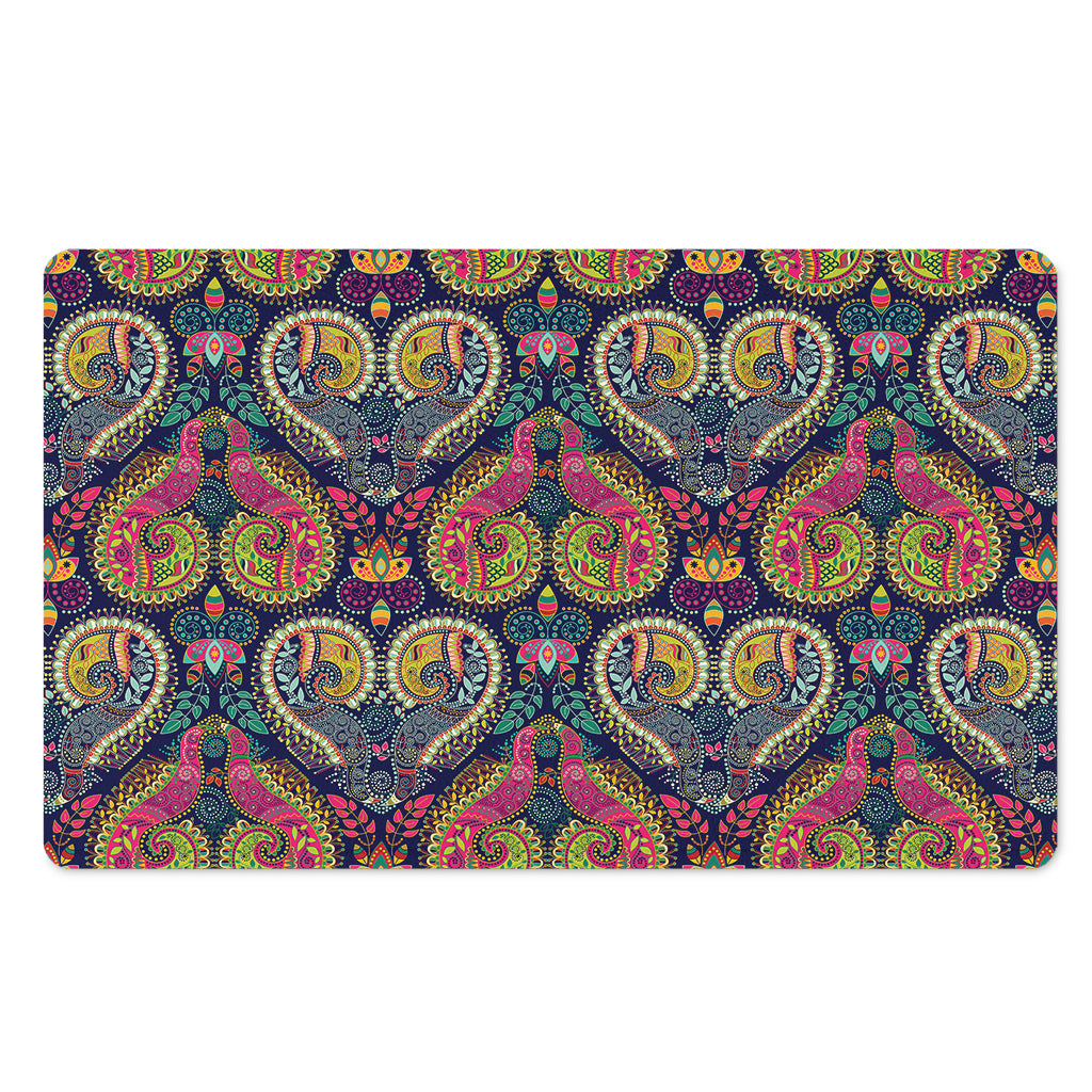 Colorful Boho Paisley Pattern Print Polyester Doormat