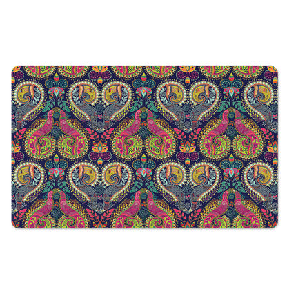 Colorful Boho Paisley Pattern Print Polyester Doormat