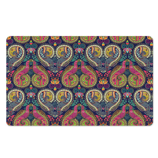 Colorful Boho Paisley Pattern Print Polyester Doormat