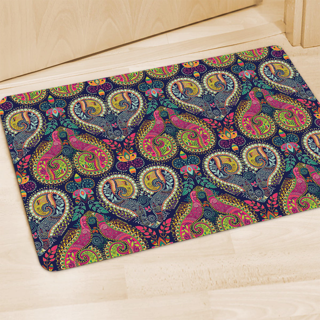 Colorful Boho Paisley Pattern Print Polyester Doormat