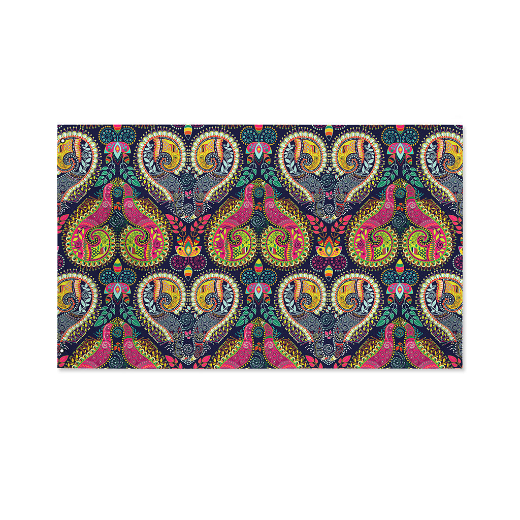 Colorful Boho Paisley Pattern Print Polyester Flag