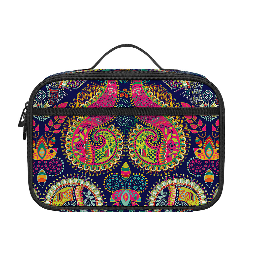 Colorful Boho Paisley Pattern Print Portable Lunch Bag