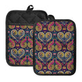 Colorful Boho Paisley Pattern Print Pot Holders With Pocket