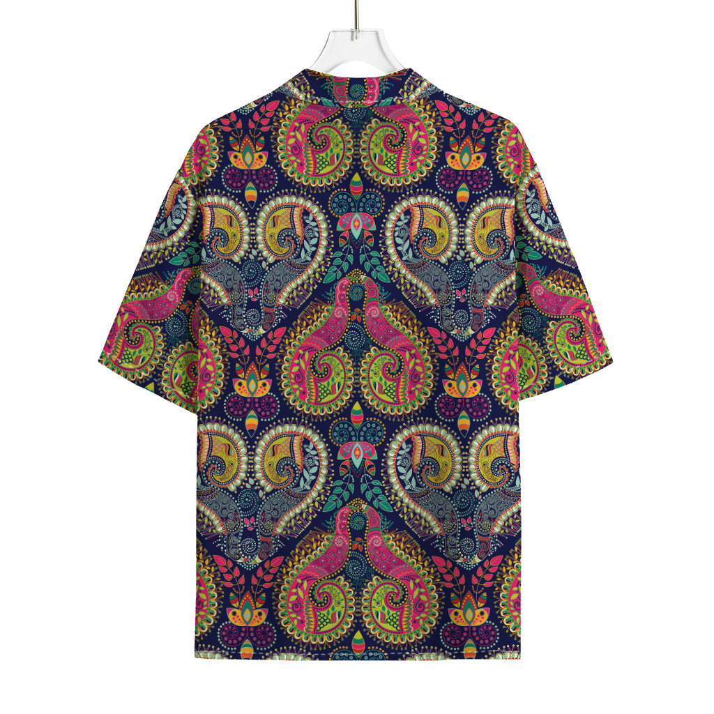 Colorful Boho Paisley Pattern Print Rayon Hawaiian Shirt
