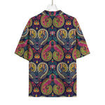 Colorful Boho Paisley Pattern Print Rayon Hawaiian Shirt