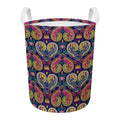 Colorful Boho Paisley Pattern Print Round Laundry Basket