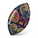 Colorful Boho Paisley Pattern Print Rugby Ball
