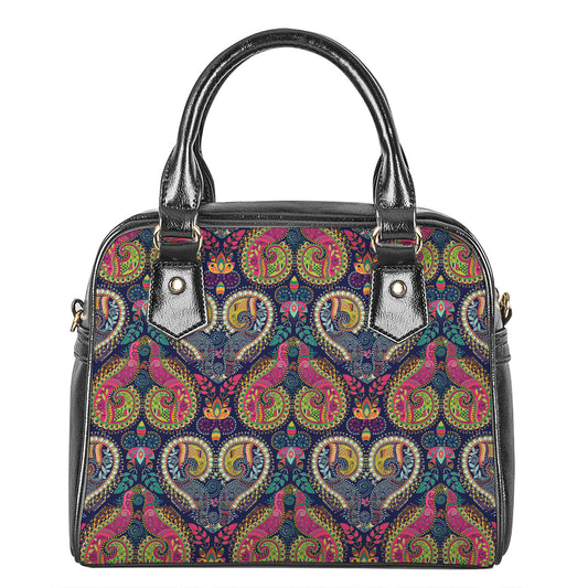 Colorful Boho Paisley Pattern Print Shoulder Handbag