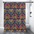 Colorful Boho Paisley Pattern Print Shower Curtain