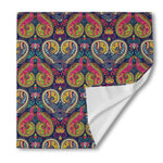 Colorful Boho Paisley Pattern Print Silk Bandana