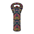 Colorful Boho Paisley Pattern Print Single Neoprene Wine Tote