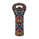 Colorful Boho Paisley Pattern Print Single Neoprene Wine Tote