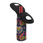 Colorful Boho Paisley Pattern Print Single Neoprene Wine Tote