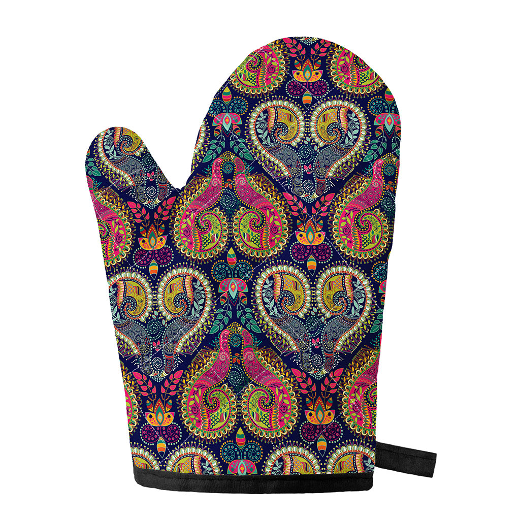 Colorful Boho Paisley Pattern Print Single Oven Mitt