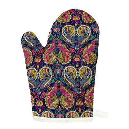 Colorful Boho Paisley Pattern Print Single Oven Mitt