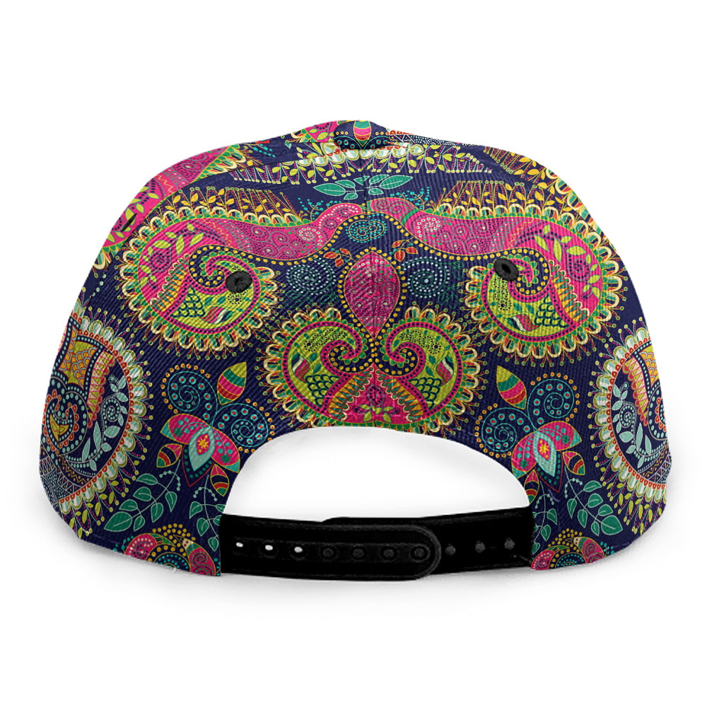 Colorful Boho Paisley Pattern Print Snapback Cap