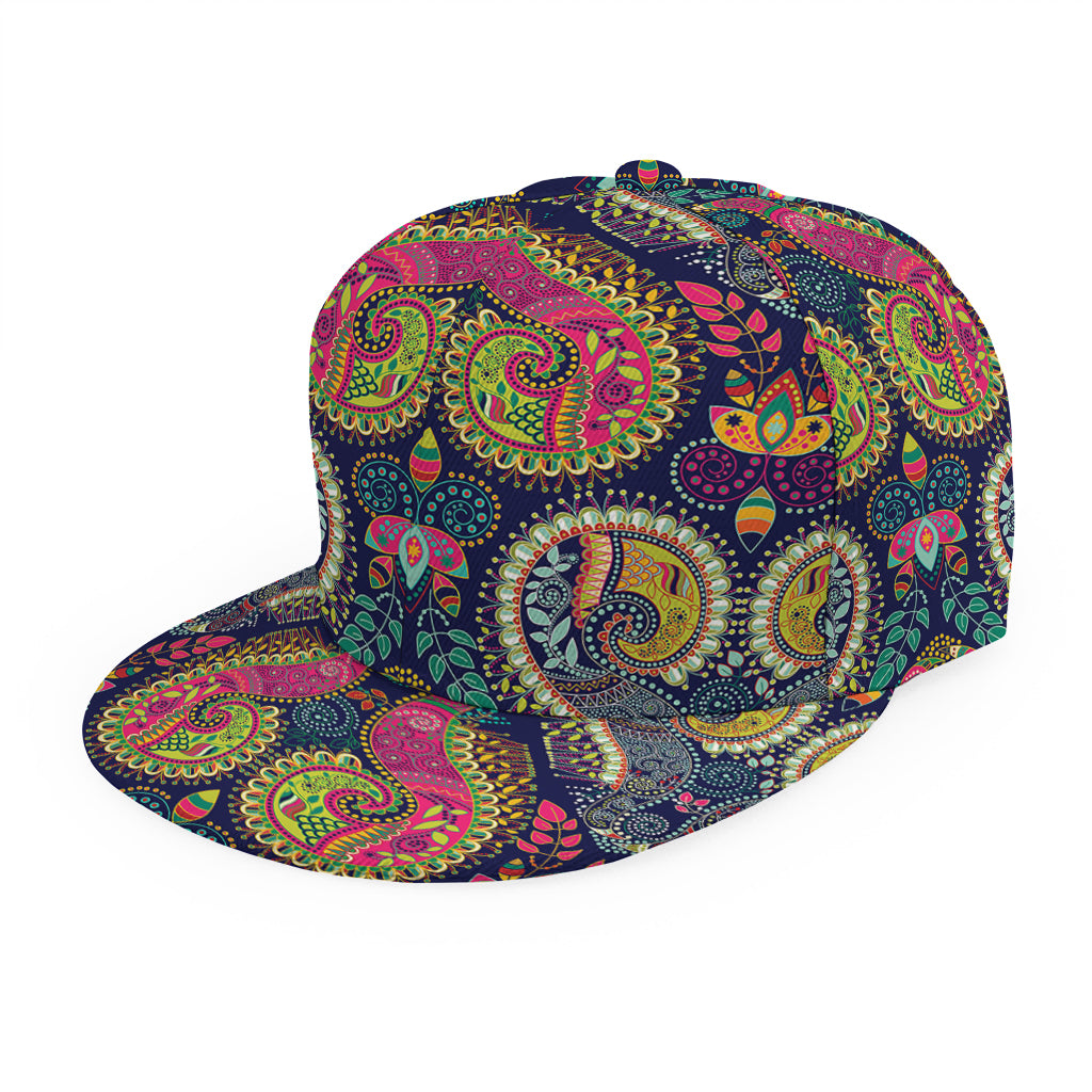 Colorful Boho Paisley Pattern Print Snapback Cap