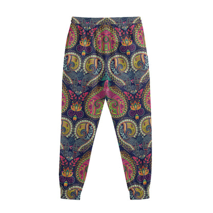 Colorful Boho Paisley Pattern Print Sweatpants