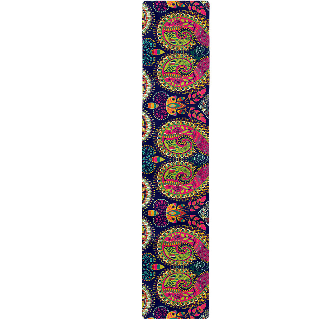 Colorful Boho Paisley Pattern Print Table Runner