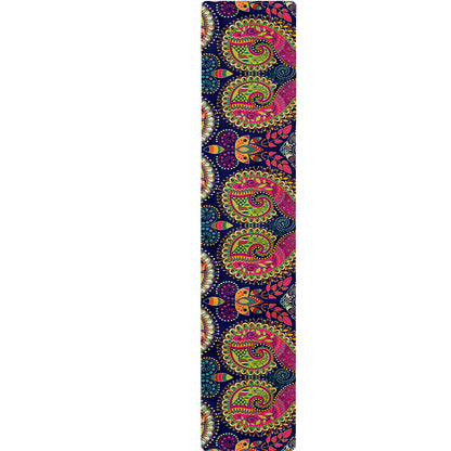 Colorful Boho Paisley Pattern Print Table Runner
