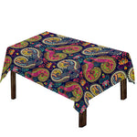 Colorful Boho Paisley Pattern Print Tablecloth