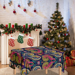Colorful Boho Paisley Pattern Print Tablecloth