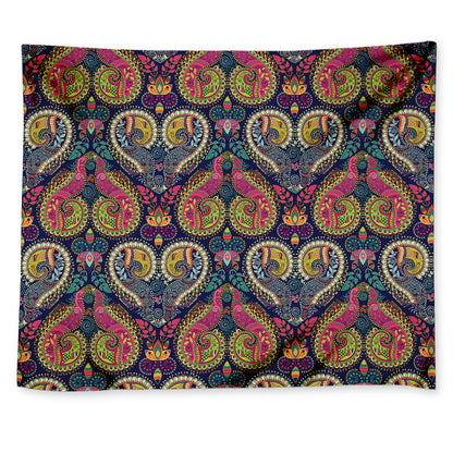 Colorful Boho Paisley Pattern Print Tapestry