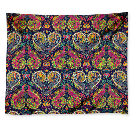 Colorful Boho Paisley Pattern Print Tapestry