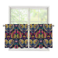 Colorful Boho Paisley Pattern Print Tier Curtains