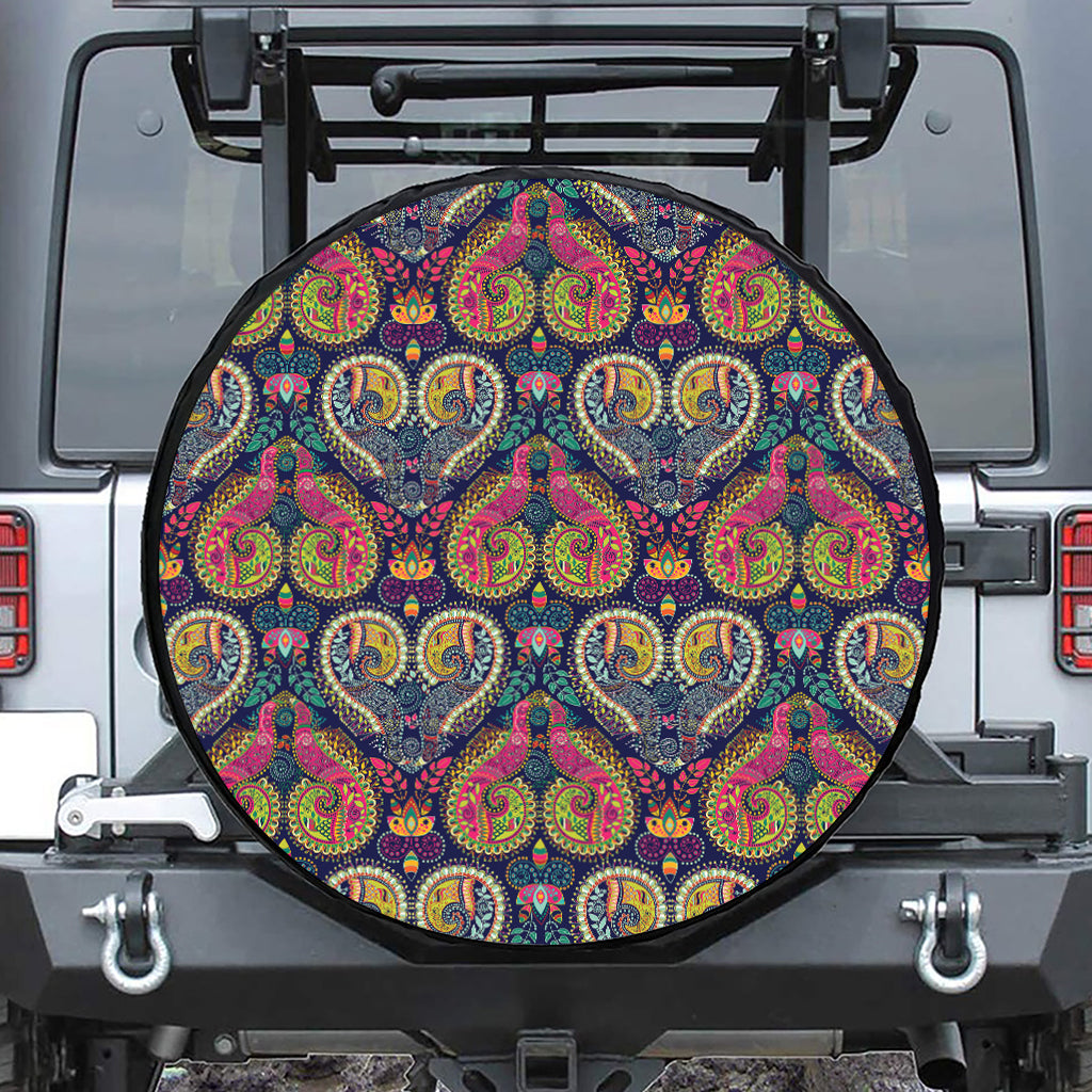 Colorful Boho Paisley Pattern Print Tire Cover