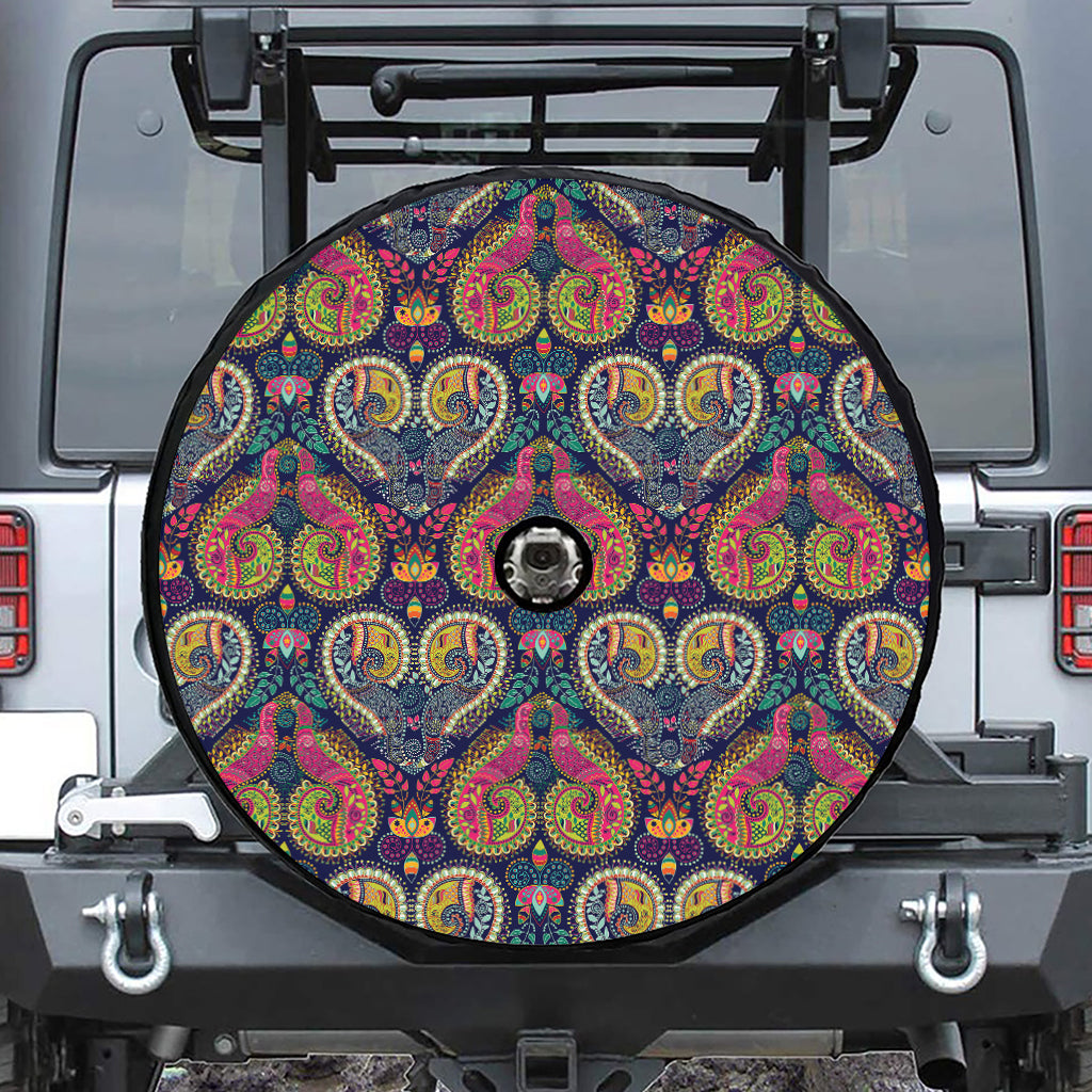 Colorful Boho Paisley Pattern Print Tire Cover With Camera Hole