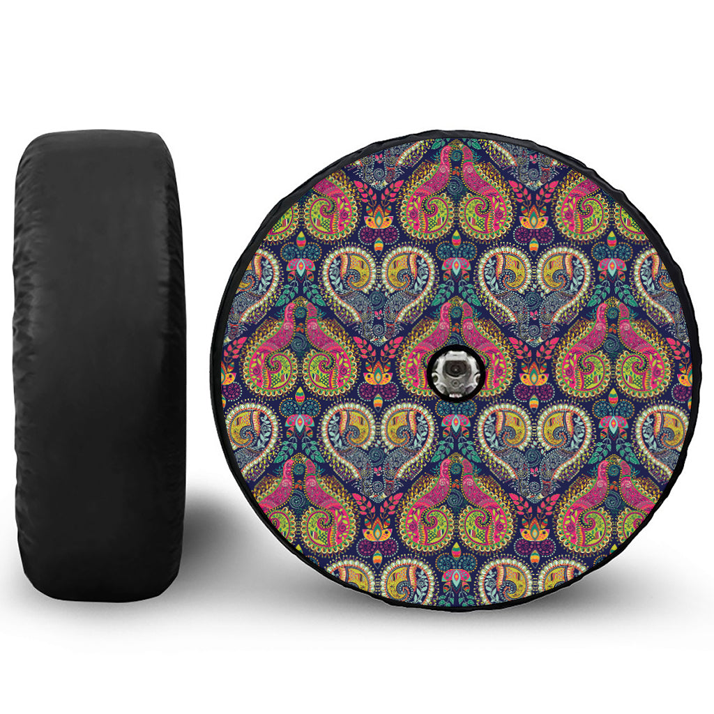 Colorful Boho Paisley Pattern Print Tire Cover With Camera Hole