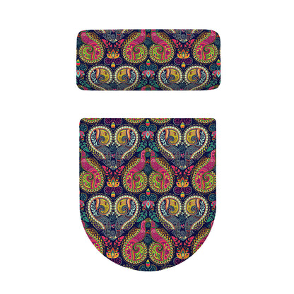 Colorful Boho Paisley Pattern Print Toilet Lid And Tank Cover Set