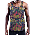 Colorful Boho Paisley Pattern Print Men's Workout Tank Top