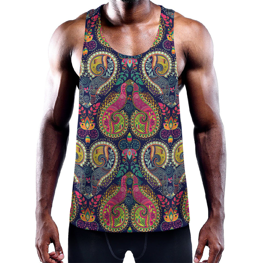Colorful Boho Paisley Pattern Print Training Tank Top