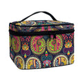 Colorful Boho Paisley Pattern Print Travel Makeup Bag