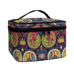 Colorful Boho Paisley Pattern Print Travel Makeup Bag