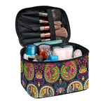 Colorful Boho Paisley Pattern Print Travel Makeup Bag