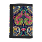 Colorful Boho Paisley Pattern Print Trifold Wallet