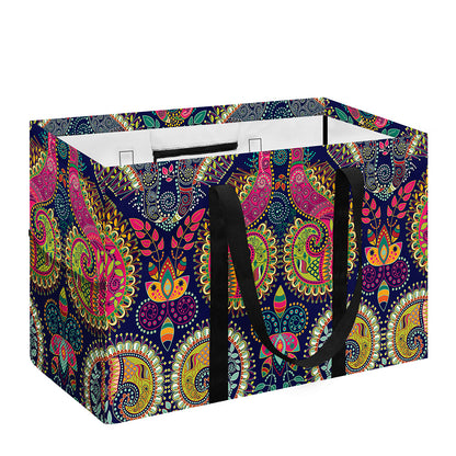 Colorful Boho Paisley Pattern Print Utility Tote Bag
